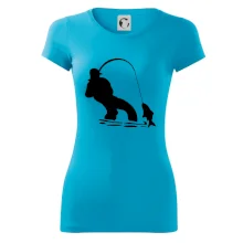 Rybár ťahajúce rybu