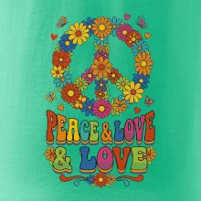 Peace and love - na výšku s květy
