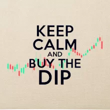 Zelenočervený graf Keep Calm and Buy the Dip