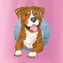 Americký staford kreslený v koliesku (Pecka design)