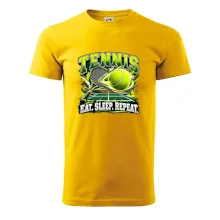 Tenisová raketa a míček eat sleep repeat