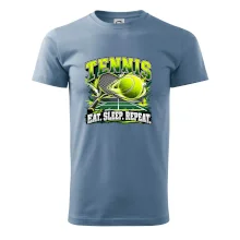 Tenisová raketa a míček eat sleep repeat