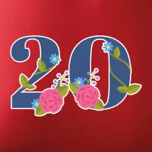 Kvetinové číslo kreslené - 20