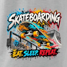 Skateboard ve street stylu eat sleep repeat