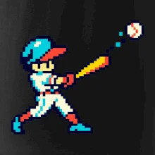 Baseballový hráč pixel art