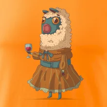 Alpaka s vínom žena Alpaka s vínom žena