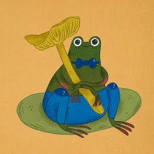 Žaba s hubou (studio-arte.cz)