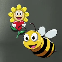 Parové tričko - Včela a kvetina