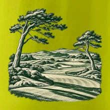 Golfové hřiště v retro rytině