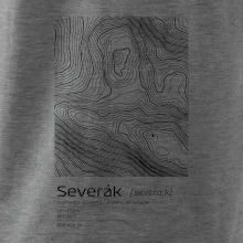 Severák - vrstevnice v obdĺžniku