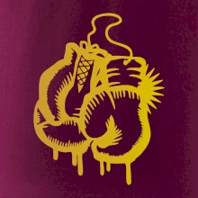 Box rukavice - zlatá potlač