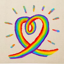 Srdce pride dúha kreslená