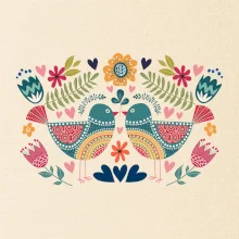 Folklór - dva farebné vtáčiky