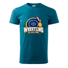 Zápasnická žíněnka se zlatou medailí eat sleep wrestling  repeat