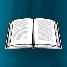 Kniha čiernobiela otvorená s textom