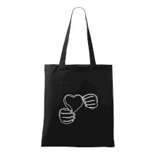 Ruka držiaca srdce jedným ťahom