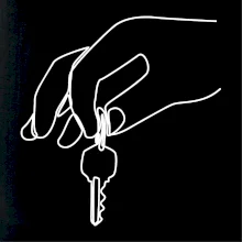 Kľúče a ruka jedným ťahom