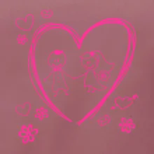 Svadba - kreslené srdce