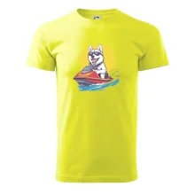 Husky na vodnom skútri