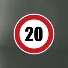 Dopravná značka - obmedzenie rýchlosti 20