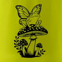 Goblincore čierna huba so žabou