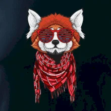 Červená panda hipster