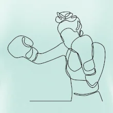 Žena boxerka jedným ťahom Žena boxerka jedným ťahom