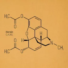 Molekulárna štruktúra Heroín