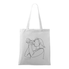 Fotografka stojaca jedným ťahom