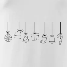 Rodinné vianočné tričká - Vianočné ozdoby na povrázku