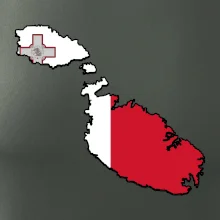 Mapa Malta s vlajkou