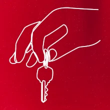 Kľúče a ruka jedným ťahom