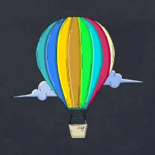 Teplovzdušný balón v oblakoch