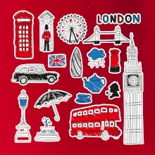 Velká Británie - kreslené ikonky