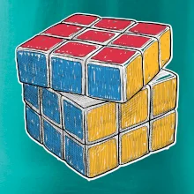 Rubikova kocka kreslená