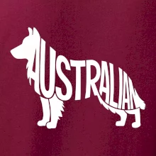 Austrálsky Ovčiak - nápis v tele