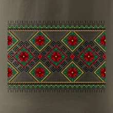 Ukrajinský vzor - Červeno Zelený