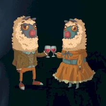 Alpaky s vínom pár