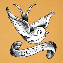 Love holubica - kreslená