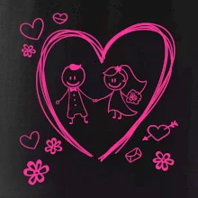 Svadba - kreslené srdce