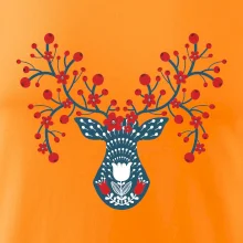 Folklór - jeleň s červenými plodmi