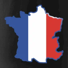 Francúzska vlajka mapa obrys Francúzska vlajka mapa obrys