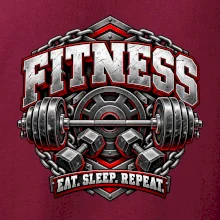 Fitness činka a závažia eat sleep repeat
