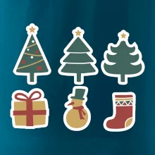 Vianočná sada - stromčeky a darčeky