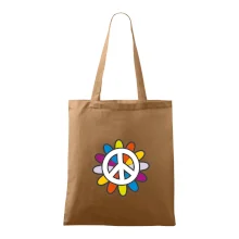 Peace symbol s kreslenou kvetinou