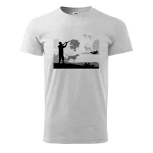 Lovec a stavač v lese