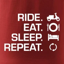 Ride Eat Sleep Repeat moto skúter