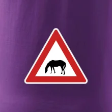 Dopravná značka - Pozor pasúci sa kôň