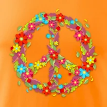 Peace symbol červené kvety