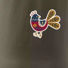 Folklór na prsníku sliepky